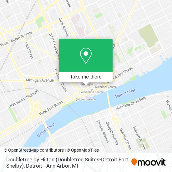 Mapa de Doubletree by Hilton (Doubletree Suites-Detroit Fort Shelby)