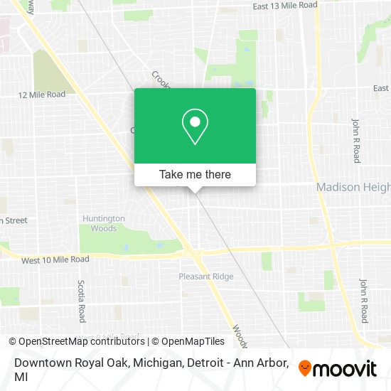 Mapa de Downtown Royal Oak, Michigan