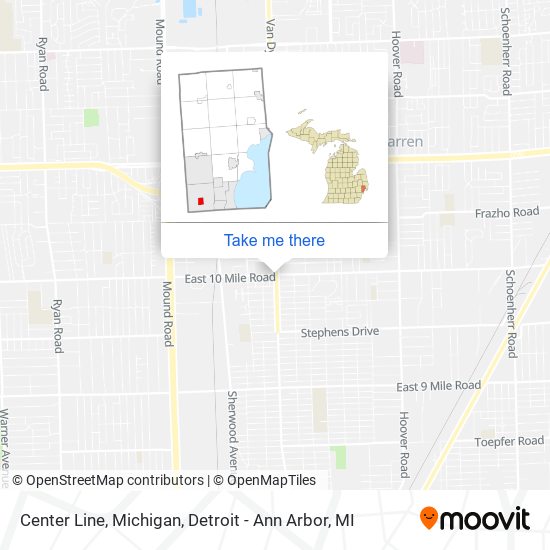 Center Line, Michigan map