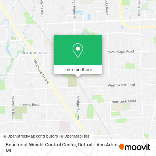 Beaumont Weight Control Center map