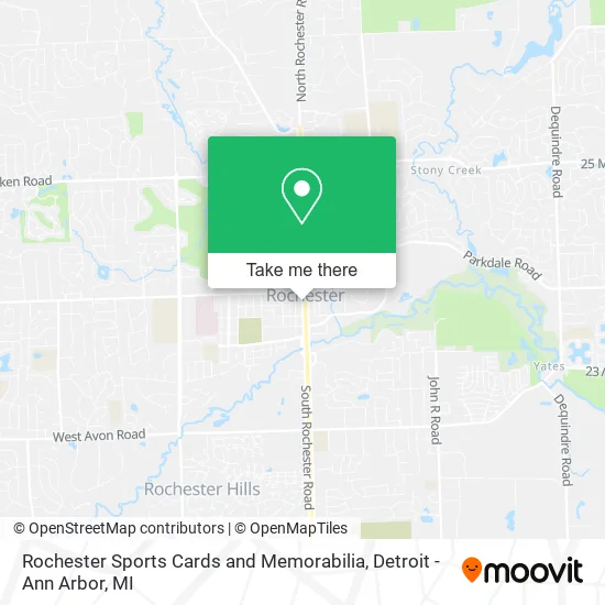 Rochester Sports Cards and Memorabilia map