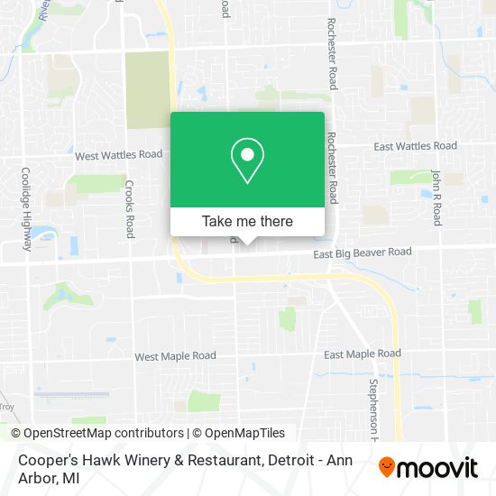 Mapa de Cooper's Hawk Winery & Restaurant