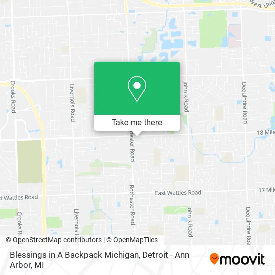 Blessings in A Backpack Michigan map