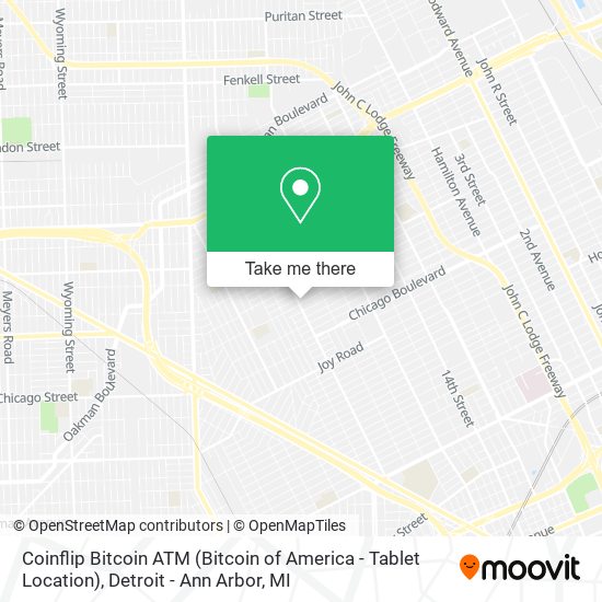 Mapa de Coinflip Bitcoin ATM (Bitcoin of America - Tablet Location)