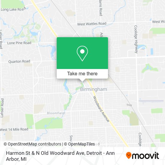 Harmon St & N Old Woodward Ave map
