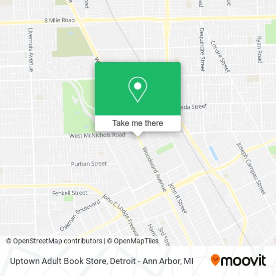 Uptown Adult Book Store map