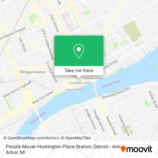 People Mover-Huntington Place Station map