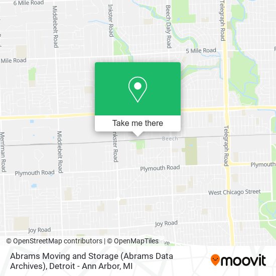 Mapa de Abrams Moving and Storage (Abrams Data Archives)