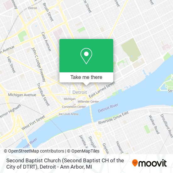 Second Baptist Church (Second Baptist CH of the City of DTRT) map