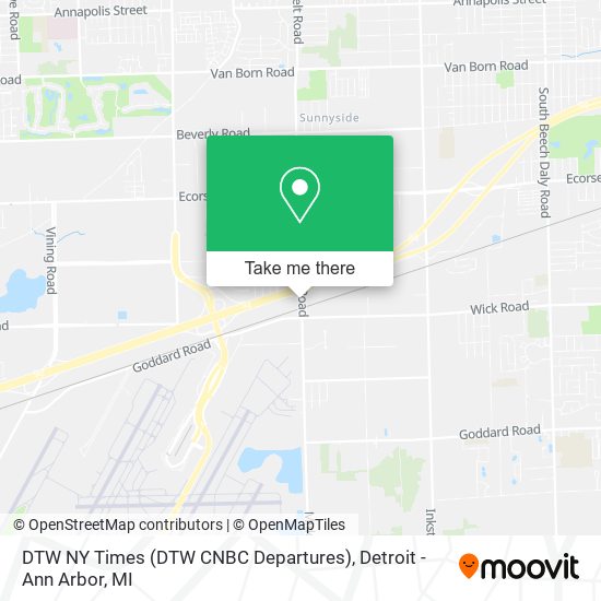 DTW NY Times (DTW CNBC Departures) map