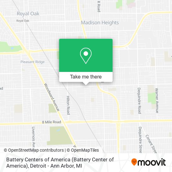 Battery Centers of America map