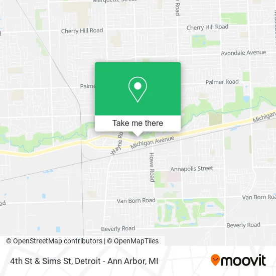 4th St & Sims St map