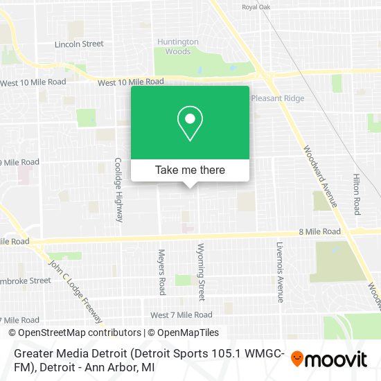 Greater Media Detroit (Detroit Sports 105.1 WMGC-FM) map