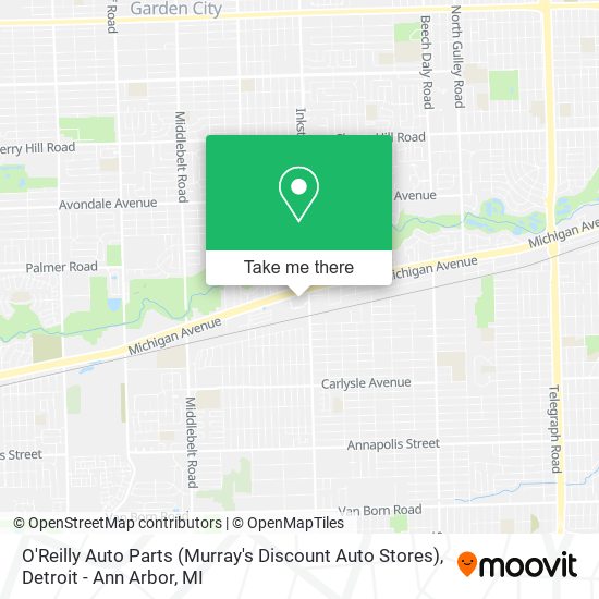 Mapa de O'Reilly Auto Parts (Murray's Discount Auto Stores)