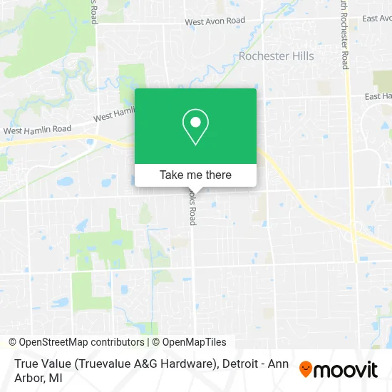 True Value (Truevalue A&G Hardware) map