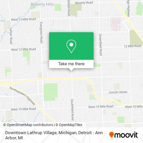 Downtown Lathrup Village, Michigan map