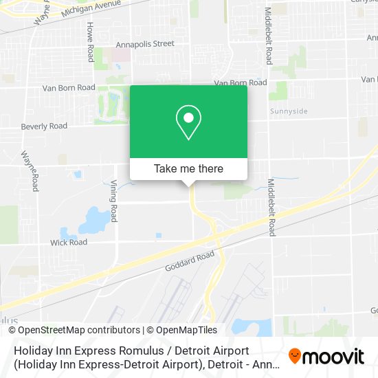 Holiday Inn Express Romulus / Detroit Airport map