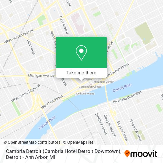 Mapa de Cambria Detroit (Cambria Hotel Detroit Downtown)