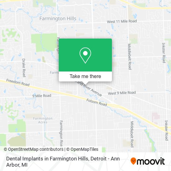 Mapa de Dental Implants in Farmington Hills