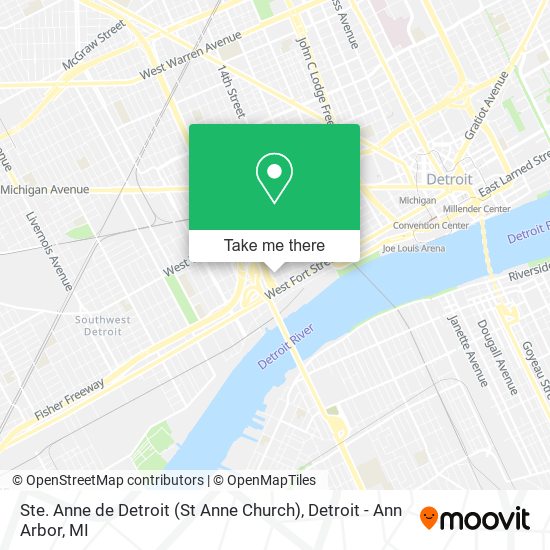 Mapa de Ste. Anne de Detroit (St Anne Church)