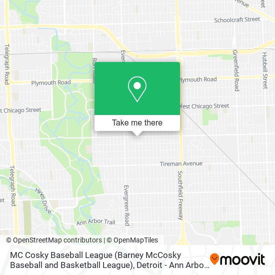MC Cosky Baseball League (Barney McCosky Baseball and Basketball League) map