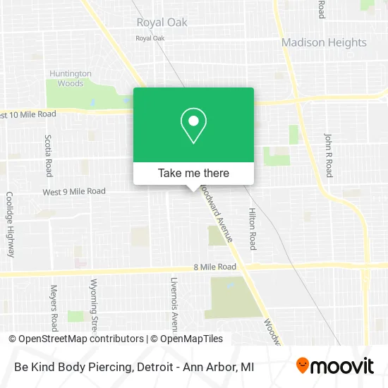 Be Kind Body Piercing map