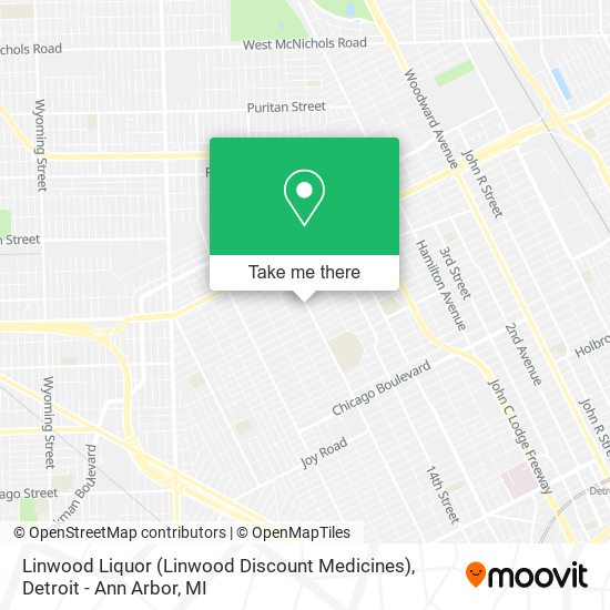 Mapa de Linwood Liquor (Linwood Discount Medicines)