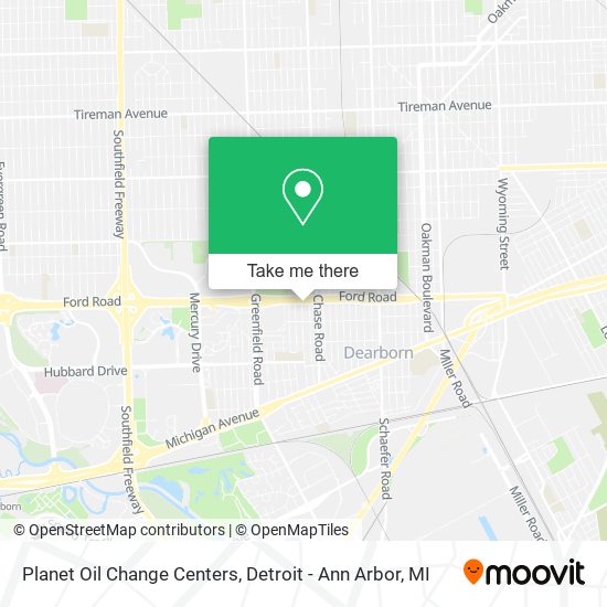 Planet Oil Change Centers map