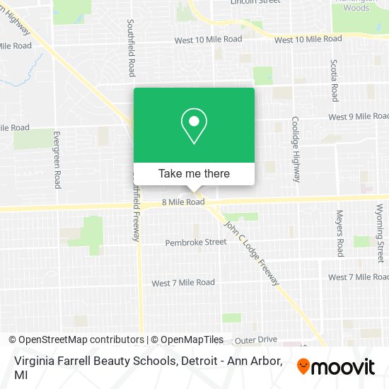 Virginia Farrell Beauty Schools map