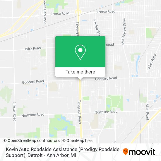 Kevin Auto Roadside Assistance (Prodigy Roadside Support) map