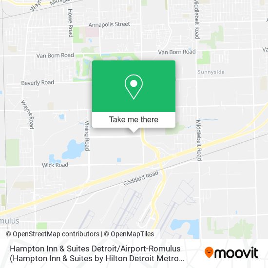 Hampton Inn & Suites Detroit / Airport-Romulus (Hampton Inn & Suites by Hilton Detroit Metro Airport) map