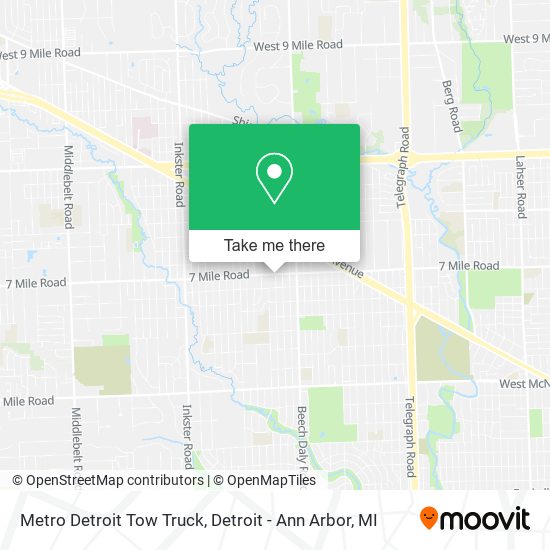 Mapa de Metro Detroit Tow Truck