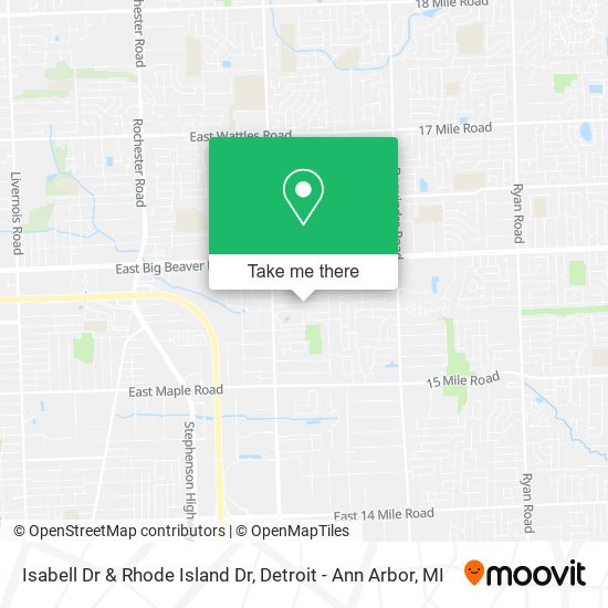 Isabell Dr & Rhode Island Dr map