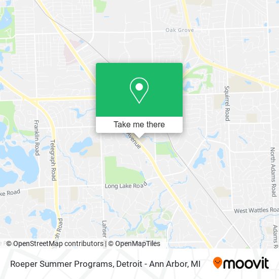 Mapa de Roeper Summer Programs