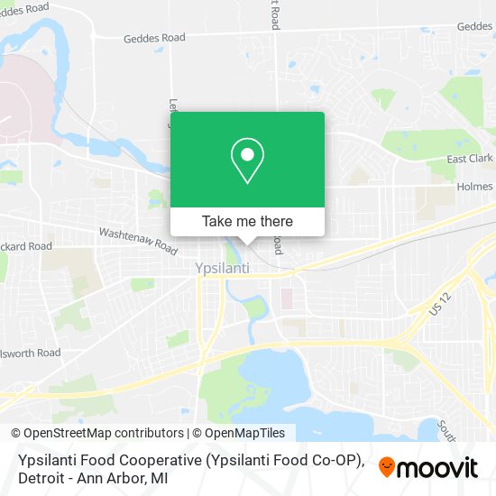 Mapa de Ypsilanti Food Cooperative (Ypsilanti Food Co-OP)