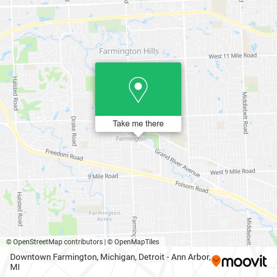 Downtown Farmington, Michigan map