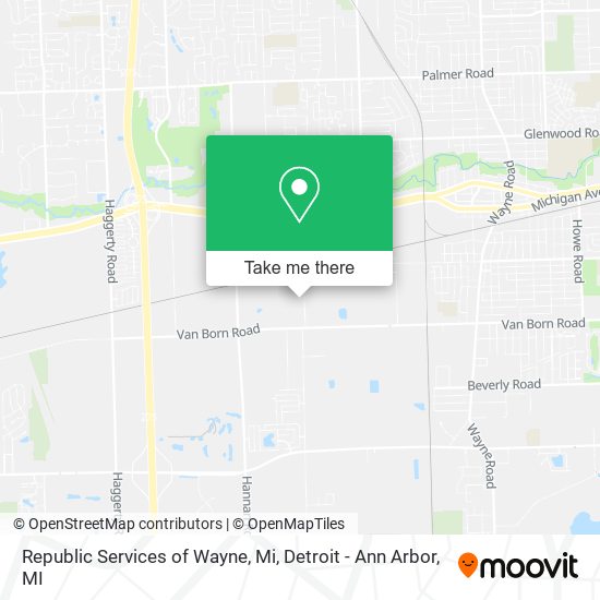 Republic Services of Wayne, Mi map