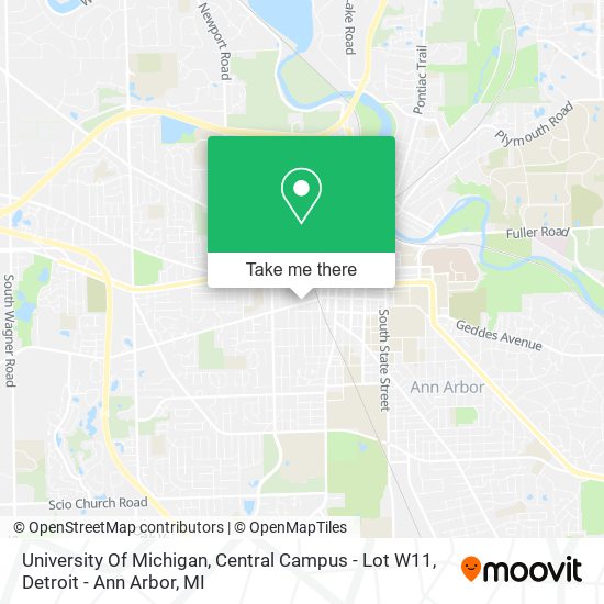 Mapa de University Of Michigan, Central Campus - Lot W11