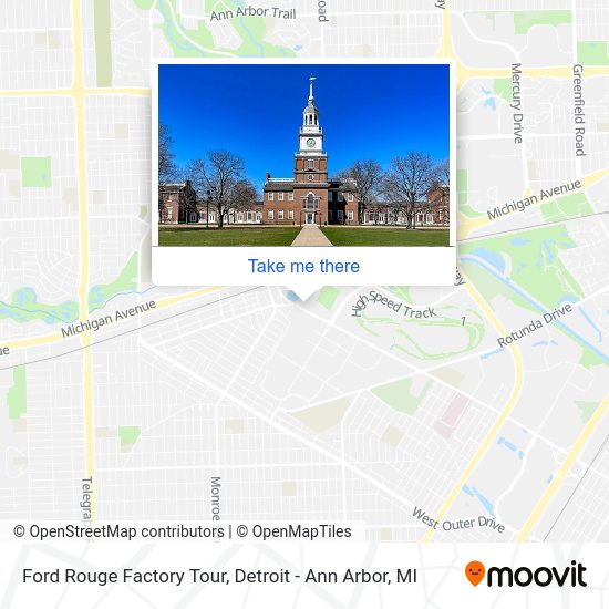 Ford Rouge Factory Tour map