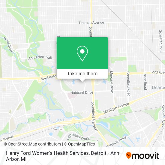 Henry Ford Women's Health Services map