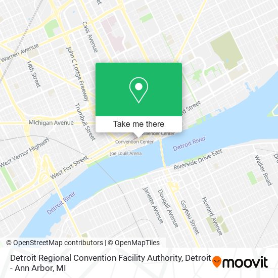 Detroit Regional Convention Facility Authority map