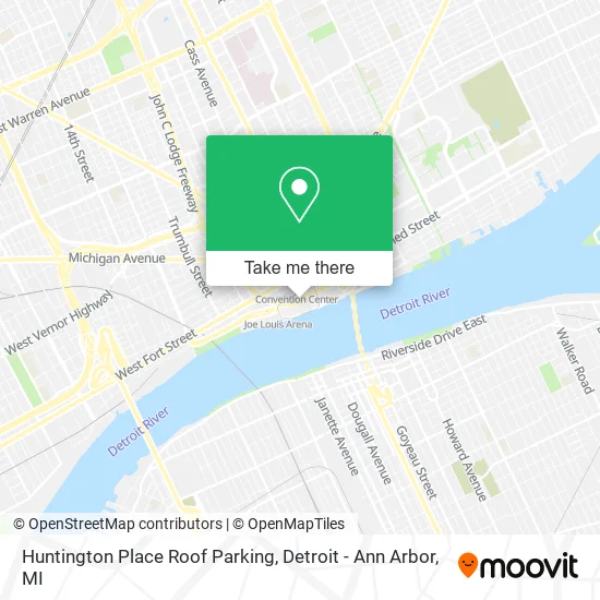 Huntington Place Roof Parking map