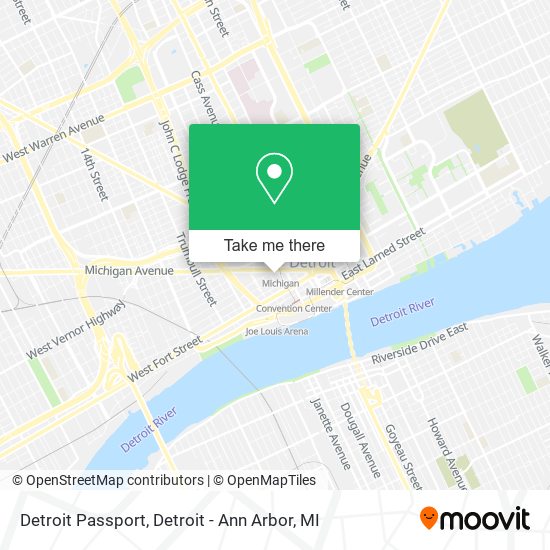 Detroit Passport map