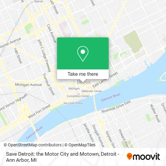 Save Detroit: the Motor City and Motown map