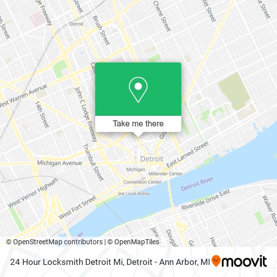 24 Hour Locksmith Detroit Mi map