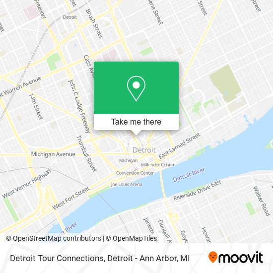 Detroit Tour Connections map