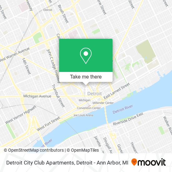 Detroit City Club Apartments map