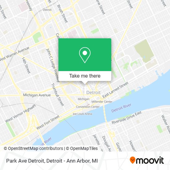 Park Ave Detroit map