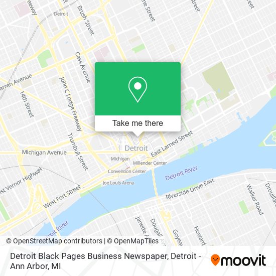 Mapa de Detroit Black Pages Business Newspaper