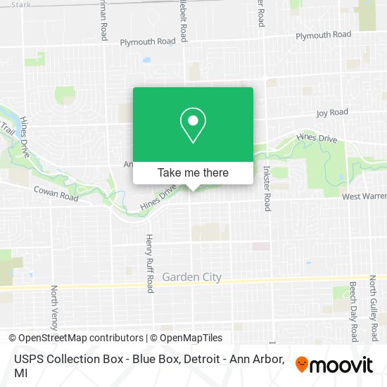 USPS Collection Box - Blue Box map